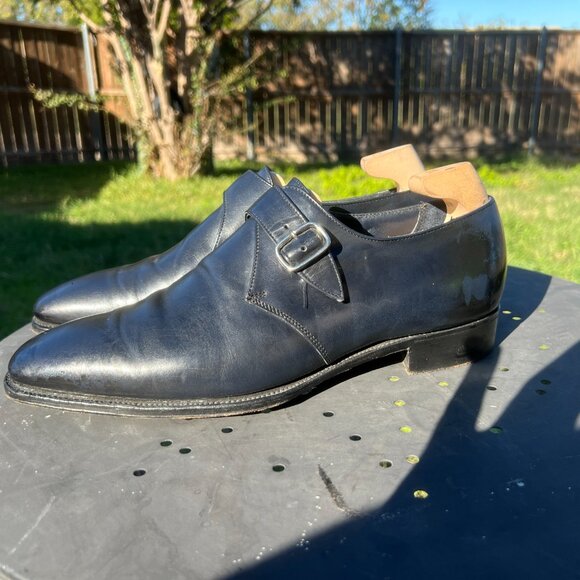 George cleverley kingsman collection single monk strap shoes navy blue 10.5 us main image 7
